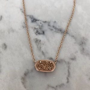 Kendra Scott Elisa Necklace Rose Gold Drusy